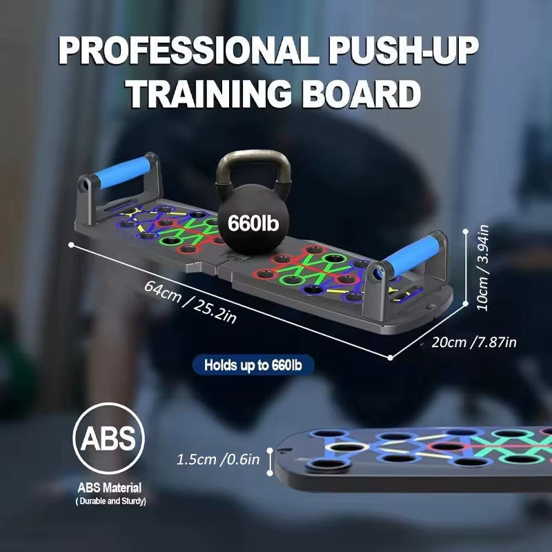 Smart Automatic Counting Push-Up Board - Foldable Multi-Push-Up Stand with Body Sensor Counter for Core Strength and Muscle Stability at Home