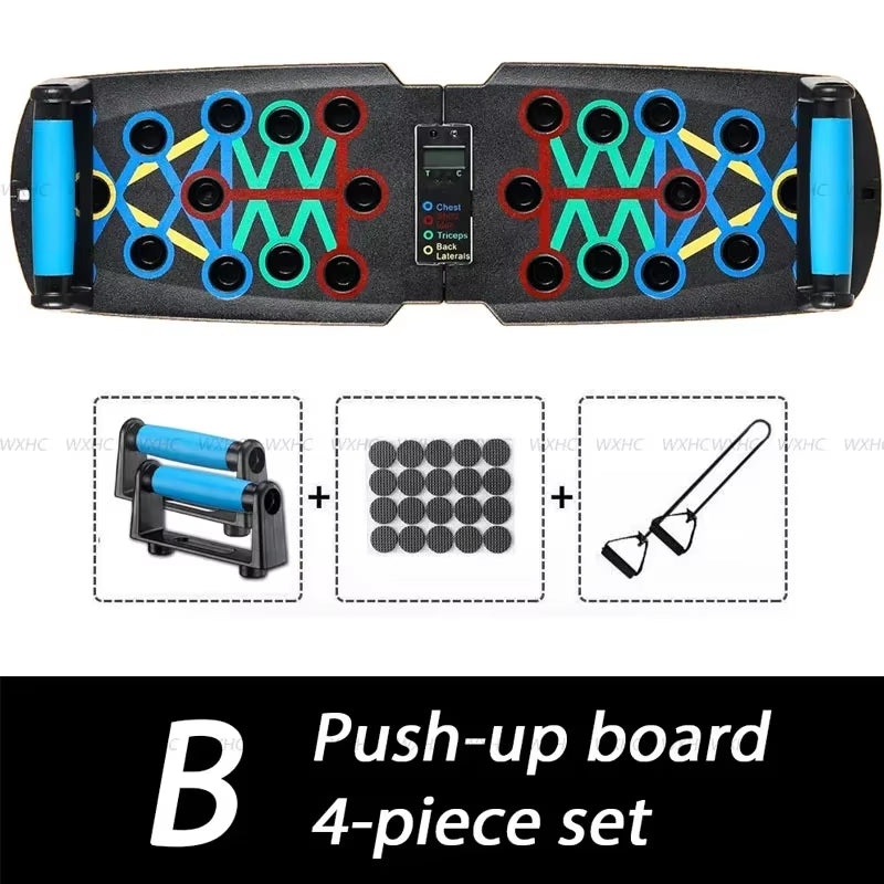Smart Automatic Counting Push-Up Board - Foldable Multi-Push-Up Stand with Body Sensor Counter for Core Strength and Muscle Stability at Home
